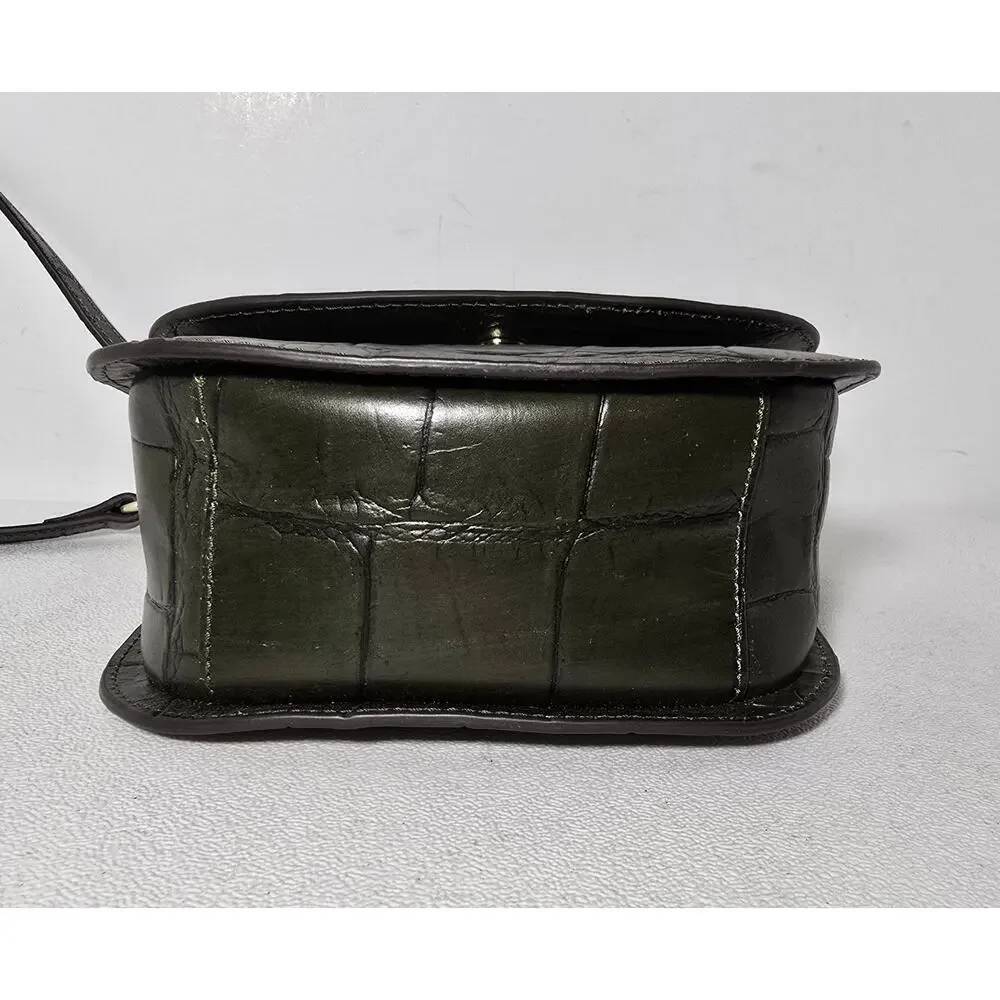 DOONEY & BOURKE Denison SADDLE FLAP Leather Crossbody Olive Green $358